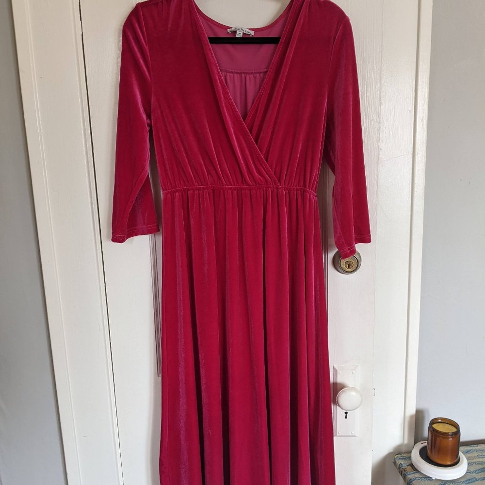 Pink Velvet Maxi Dress